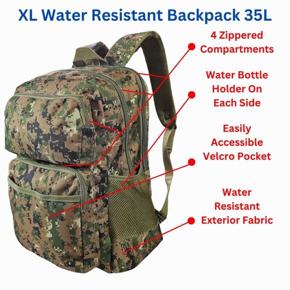 Travel Backpack Rucksack Camping Laptop Hiking School Book Extra Large Bag 35L - Picture 2 of 8